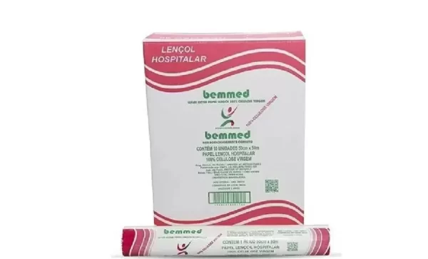 LENÇOL PAPEL ROLO 100% CELULOSE- BEM MED - Imagem 2