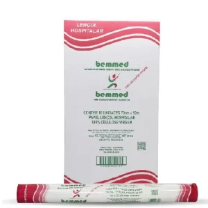 LENÇOL PAPEL ROLO 100% CELULOSE- BEM MED