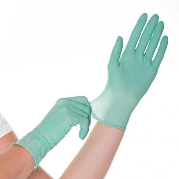 LUVA DE LATEX SEM PO LANO-E VERDE -UNIGLOVES - Imagem 2