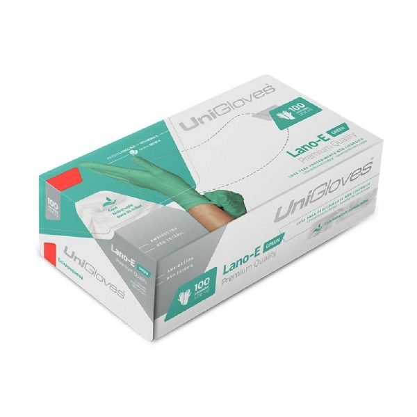 LUVA DE LATEX SEM PO LANO-E VERDE -UNIGLOVES