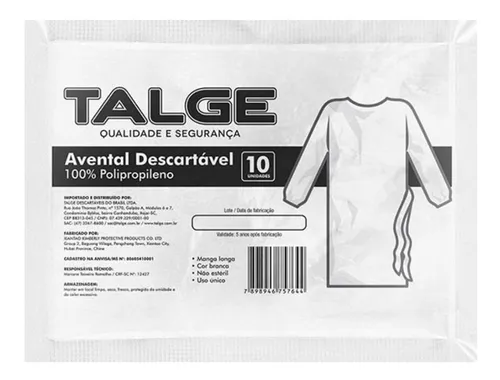 D_NQ_NP_614118-MLB48687555160_122021-O.webp AVENTAL DESC. MANGA LONGA PCT/ 10 - TALGE