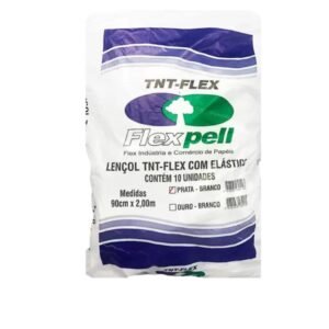 LENCOL TNT COM ELASTICO 200x90CM  PCT 10UN BRANCO- FLEXPELL