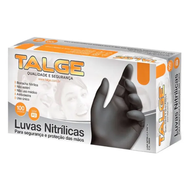 LUVA DE NITRILICA SEM PO PRETA - TALGE
